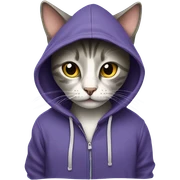 Cat wearing a hoodie sticker
