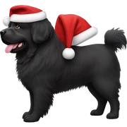 Newfoundland dog with Santa hat sticker