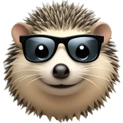 Hedgehog with black glasses sticker