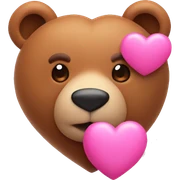 Pink heart with bear sticker