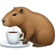 capybara drinking coffee  sticker