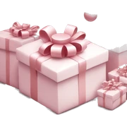 Light pink Christmas gifts under a white Christmas tree  sticker