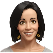 smiling girl with black hair sticker