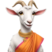 Goat Wearing saree sticker