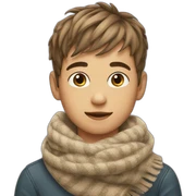 boy in cat scarf sticker