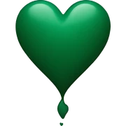 Dark green heart sticker
