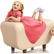 girl in dress on stomach sticker