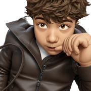 brown haired boy in leather sticker