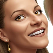 realistic portrait of girl with earrings sticker