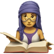 Athena reading a book sticker