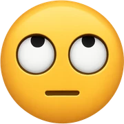 yellow face with rolling eyes emoji, digital illustration, no background sticker