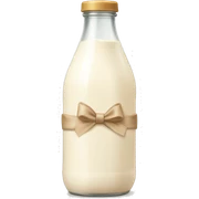 aesthetic milk bottle with biege bow sticker