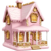 light pink and gold and white gingerbread house sticker