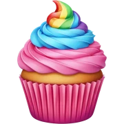 Pink cupcake rainbow  sticker