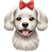Dog with a bow sticker