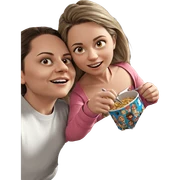 girls enjoying food together sticker