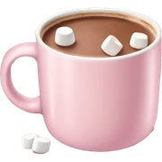 Light Pink mug of hot chocolate with marshmallows  sticker