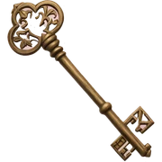 magical key with floral engravings sticker