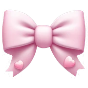Bow in white with pink hearts sticker