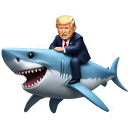 Trump riding shark sticker