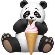 Panda eating ice cream sticker