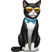 Tuxedo cat with sunglasses sticker