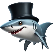 Shark with a top hat sticker