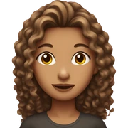 Girl with long curly brown hair sticker