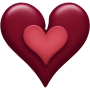 Two burgundy hearts sticker