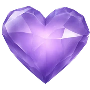 Lavender crystal heart sticker