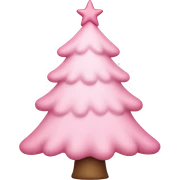 pastel pink christmas tree sticker