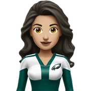 Philadelphia Eagles cheerleader brunette cheer sticker