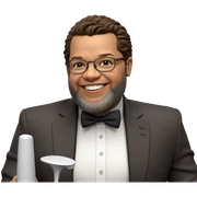 dapper boy with glasses smile sticker