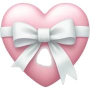 Pastel pink heart with white bow sticker
