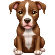 Brown Pitbull puppy sticker