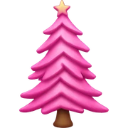 Pink christmas tree sticker
