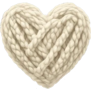 Cable knit cream heart sticker