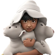 girl with animal and hat sticker