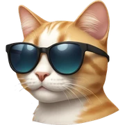 Cat with sunglasses sticker