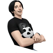 smiling boy in black shirt sticker