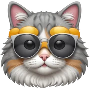 Cat with sunglasses sticker