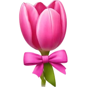 Pink tulips with a bow sticker