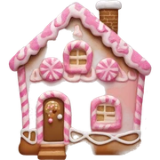 A pink gingerbread house sticker