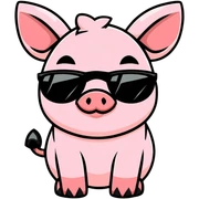 Pig with sunglasses  sticker