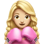 blonde girl wearing pink boxing gloves sticker