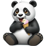 Panda eating ice cream sticker