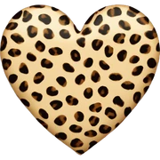 Leopard print heart sticker