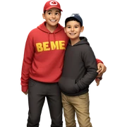 boys with hats smiling sticker