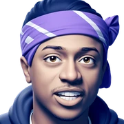 mustached boy with headband sticker