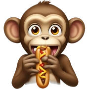 monkey eating hotdog sticker